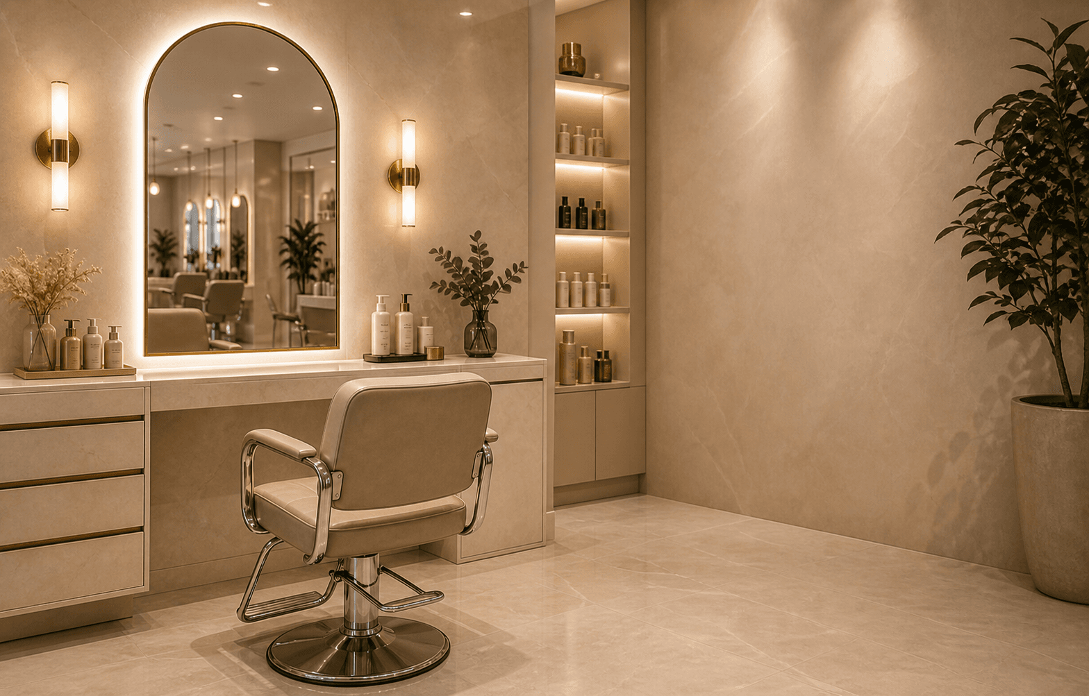 Interior premium de Lindarte Beauty and Barber Studio